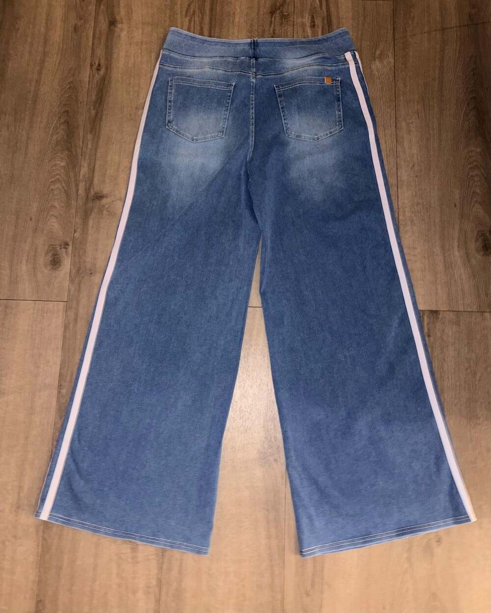 Halara Flex High Waisted Stripe Wide Leg Baggy Jeans Women's Tide Blue Denim - Picture 6 of 8
